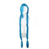 LeMarnia Blue Braid Cosplay Wigs for Women and Girls Long Straight Wig Halloween Costume Anime Party Wig - Retail: $30