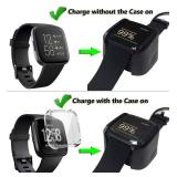 Replacement Charger Dock Compatible with Fitbit Versa 2 Charger, Charging Cradle Stand Cable and 2Pcs Full Cover Case Screen Protector, Soft Plated TPU Case for Versa 2 Smart Watch - Retail: $769
