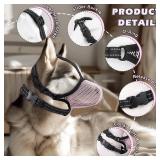 Dog Muzzle,Mesh Soft Muzzle for Small Medium Large Sized Dogs, Breathable Reflective Adjustable Puppy Muzzles with Collar for Scavenging Grooming Biting Chewing,Allows Panting and Drinking(Pink S) - R