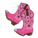 Fun Express Pink Cowboy Boots 36  Mylar Balloon - Retail: $19