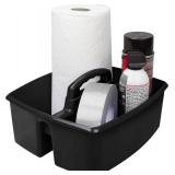 Storex 2-Compartment Large Caddy  Multipurpose Classroom Organizer with Handle, Black, 1-Pack (00973A06C) - Retail: $12