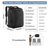 MATEIN 45L Travel Backpack, Large Carry on Backpack for Men Women, Water Resistant Lightweight Expandable Daypack, Business Weekender Backpacks, Gifts for People who Travel, Black - Retail: $40