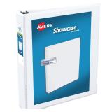 Avery Economy Showcase View 3 Ring Binder, 1.5\ Slant Rings, 375-Sheet Capacity, 2.1 Inch Wide Spine, Great for Home, School Supplies, Office, or Organization Needs, 1 White Binder (19651) - Retail: $