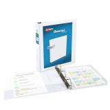 Avery Economy Showcase View 3 Ring Binder, 1.5\ Slant Rings, 375-Sheet Capacity, 2.1 Inch Wide Spine, Great for Home, School Supplies, Office, or Organization Needs, 1 White Binder (19651) - Retail: $