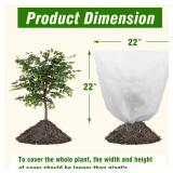 Gardzen 5-Pack Plant Covers Freeze Protection, Drawstring Tree Cover, Winter Freeze Plant Protection, Tree Jacket Frost Blanket for Outdoor Plants, 22.4\ x 24\in - Retail: $17in