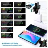 YOJOCK USB C Tester USB Power Meter 2 in 1 Digital Multimeter 3.6-32V 0-8.0A Voltage and Current Tester, Type C Voltmeter Battery Capacity Volt Ammeter Power Bank USB Cable Charger Detector - Retail: 