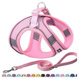 AIITLE Dog Harness, Summer No-Pull Cat Harness with a Leash, Adjustable Reflective Dog Vest, Cat Harness Escape Proof, Outdoor Walking, Camping for Extra Small Dogs and House Cats Pure Pink XXXS - Ret