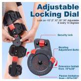 Hinged ROM Knee Brace with Side Stabilizers, Adjustable Post Op Knee Support Orthosis Immobilizer for ACL, PCL and MCL Injury, Medical Knee Orthopedic Support, Leg Stabilizer for Left or Right Leg, Me