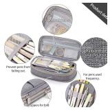 EASTHILL Big Capacity Pencil Pen Case Office College School Large Storage High Capacity Bag Pouch Holder Box Organizer (Gray) - Retail: $14
