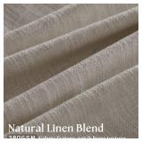 Extra Wide Curtains 90 Inches Long 60 Inch Width for Living Room Bedroom Light Filtering Semi Sheer Farmhouse Pleated Curtain Hooks Rings for Patio Sliding Door Large Window Burlywood Taupe 1 Panel - 