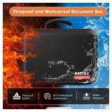 BABYILE Fireproof Document Box, Aluminum Fireproof File Organizer with Lock, Fireproof Safe for Home Travel, Fireproof Water Resistant Safe Box for Important Documents, Certificates,Passports - Retail