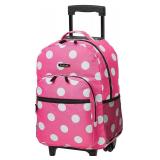 Rockland Rolling Pink Polka Dot Duffel *Damaged Straps*