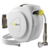 Aquazilla Retractable Garden Hose Reel, 58 in 100+6 ft, Heavy Duty Wall Mounted Water Hose Reel, Spring Power Automatic Rewind, Any Length Lock, 180° Swivel Bracket, 10 Pattern Spray Nozzle -