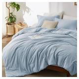 Bedsure Blue Queen size bed comforter -