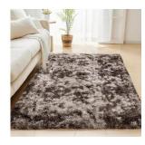 Fluffy Area Rugs High Pile PV Rugs Plush Carpet for Bedroom and Kitchen, 105x71"