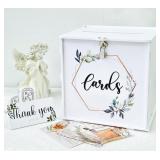 Floral Wedding Card Box with Thank You Cards - Retail: $35