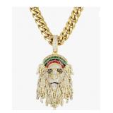 Icetop Luxe 20" Gold Chain, Reggae Lion Medallion -Retail:$88