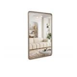 Brushed Vanity Mirror Silver Rectangle Mirror for Bathroom 24x36 Metal Framed Wall Mounted Mirror(Horizontal or Vertical)