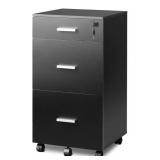 3 Drawer Rolling File Cabinet with Lock