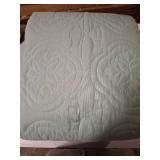 Glen King/California King 3pc Reversible Bedspread Set Seafoam: 510 Design, Microfiber, Transitional Style