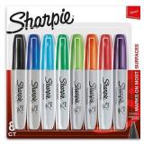 Sharpie Permanent Markers  Chisel Tip  Assorted Colors  8 Count