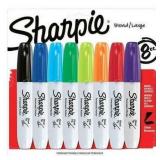 Sharpie Permanent Markers  Chisel Tip  Assorted Colors  8 Count