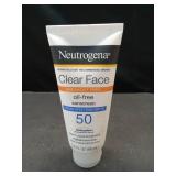 Neutrogena Clear Face Sunscreen Lotion for Acne-Prone Skin, Broad Spectrum SPF 50, Sunscreen for Face & Oily Skin, Oil-,Fragrance- & Oxybenzone-Free, Water Resistant, Matte, Unscented, 3 Fl Oz
