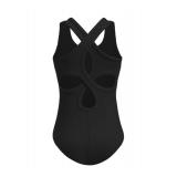 Zaclotre Girls Ballet Leotards Dance Hollow Back Sleeveless One Piece Tank Kids Dance Clothes Black 12-13Y