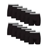 Hanes Men Hanes Boxer Briefs, Cool Dri Moisture-Wicking Underwear, Cotton No-Ride-up for Men, 12 Pack - Black, Small