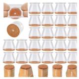 24 Pcs Chair Leg Floor Protectors for Hardwood Floors Silicone Covers to Protect Wood Tile Floors Felt Pads Furniture Leg Caps Anti-Scratch Reduce Noise (Fit:1.3"-2")