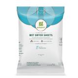 Grab Green Wet Dryer Sheets, 32 Count, Fragrance Free, Plant Based, Softens Fabrics, Reduces Static Cling and Wrinkles