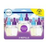 Febreze Plug in Air Fresheners, Mediterranean Lavender, Odor Eliminator for Strong Odors, Scented Oil Refill (3 Count)