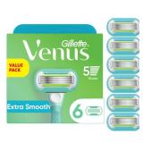 Gillette Venus Extra Smooth Womens Razor Blade Refills, 6 Count, Designed for a Close, Smooth Shave