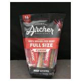 100% Grass-Fed Beef Sticks, CLASSIC, Full Size 1oz (16Pack)(Total 16oz) (Pack of 1)