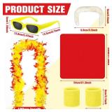 Cotwinter 6 Pcs Halloween Wrestler Costume Set Include Yellow Sleeveless T-shirt 6ft Feather Boa Mustache(M)
