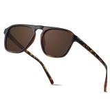 ANDWOOD Square Aviator Sunglasses Polarized Mens Womens UV Protection Sun glasses Tortoise Shades