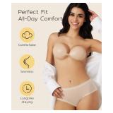 Niidor Adhesive Bra Strapless Sticky Invisible Push up Silicone Bra for Backless Dress Nude