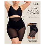 Vertvie Shapewear for Women Tummy Control High Waisted Shapewear Shorts Targeted Compression Body Shaper Bathroom Friendly(Black,X-Large)