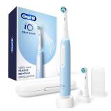 Oral-B iO Deep Clean Rechargeable Electric Powered Toothbrush, Icy Blue with iO Series 3 Limited, 2 Brush Heads and Travel Case - Pressure Sensor to Protect Gums - 3 Cleaning Settings - 2 Minute Timer