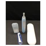 Oral-B iO Deep Clean Rechargeable Electric Powered Toothbrush, Icy Blue with iO Series 3 Limited, 2 Brush Heads and Travel Case - Pressure Sensor to Protect Gums - 3 Cleaning Settings - 2 Minute Timer