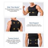 Mens Compression Shirt Slimming Body Shaper Vest Workout Tank Tops Abs Abdomen Undershirts(Black, XL)