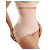 Momcozy Tummy Control Shapewear Panties, High-Waist Body Shaper, Seamless Shaping Underwear for Postpartum & Daily Dress Nude Size- Medium