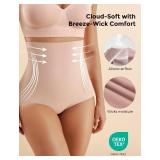 Momcozy Tummy Control Shapewear Panties, High-Waist Body Shaper, Seamless Shaping Underwear for Postpartum & Daily Dress Nude Size- Medium