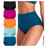 ASIMOON High Waisted Underwear for Women Cotton Postpartum Underwear C Section Briefs Soft Breathbale Ladies Panties L