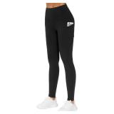 THE GYM PEOPLE Thick High Waist Yoga Pants with Pockets, Tummy Control Workout Running Yoga Leggings for Women (Medium, Black)