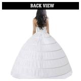 DASELEA 6 Hoops Lace up Crinoline Petticoats for Women, Fluffy Petticoat Skirt, Slips Long Underskirt