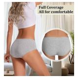 dmuveo Womens Underwear Cotton Hipster Full Coverage Panties Laides Low Rise Briefs 6 Pack Plus Size 6, Medium