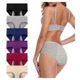 JojoQueen Womens Menstrual Period Panties High Waist Cotton Postpartum Underwear 6 Pack, S