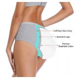 JojoQueen Womens Menstrual Period Panties High Waist Cotton Postpartum Underwear 6 Pack, S