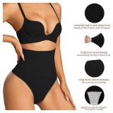 Dulchany Thong Shapewear Tummy Control Underwear for Women Seamless Body Shaper Panties Black Size- MEDIUM
